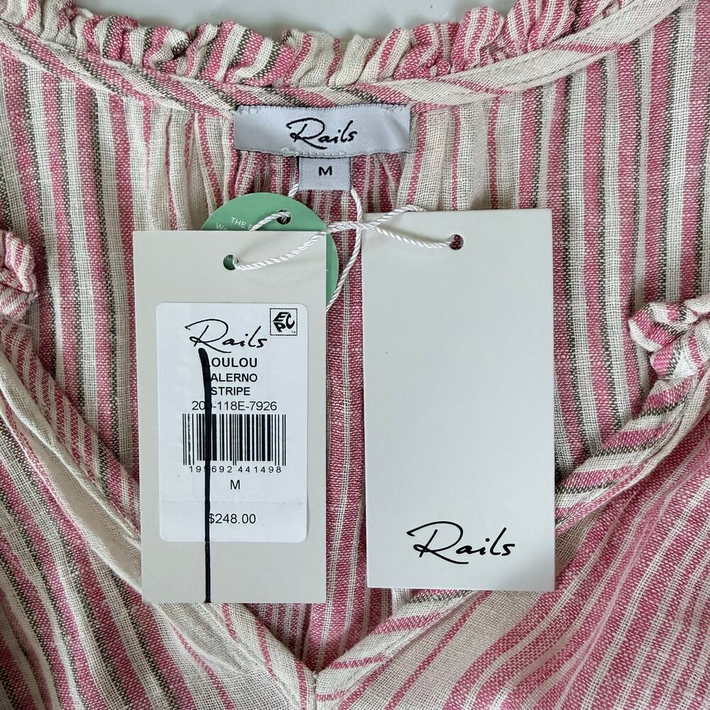 RAILS Loulou Boho Flowy Stripe Maxi Dress MED - Picture 13 of 13